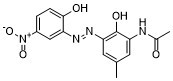 Acetamide, N-(2-hydroxy-3-(2-(2-hydroxy-5-nitrophenyl)diazenyl)-5-methylphenyl)- 148-39-0